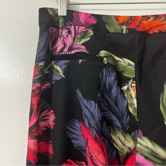 Women’s M Wide Leg Pleated Pants Dark Floral Fairy Grunge Boho Whimsigoth Office - Picture 7 of 9